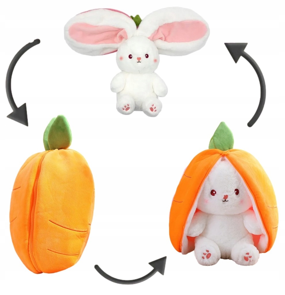 PLUSZAK MASKOTKA KRÓLIK MARCHEWKA PRZYTULANKA ZABAWKA 3W1 PREZENT Marka bez marki