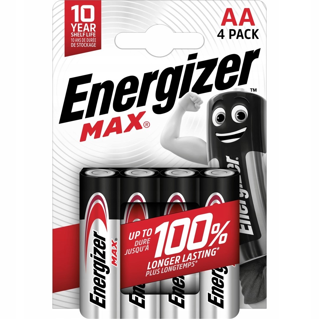 Energizer Baterie Alkaliczne Max Aa LR6, 4 Sztuki, Eco Opakowanie