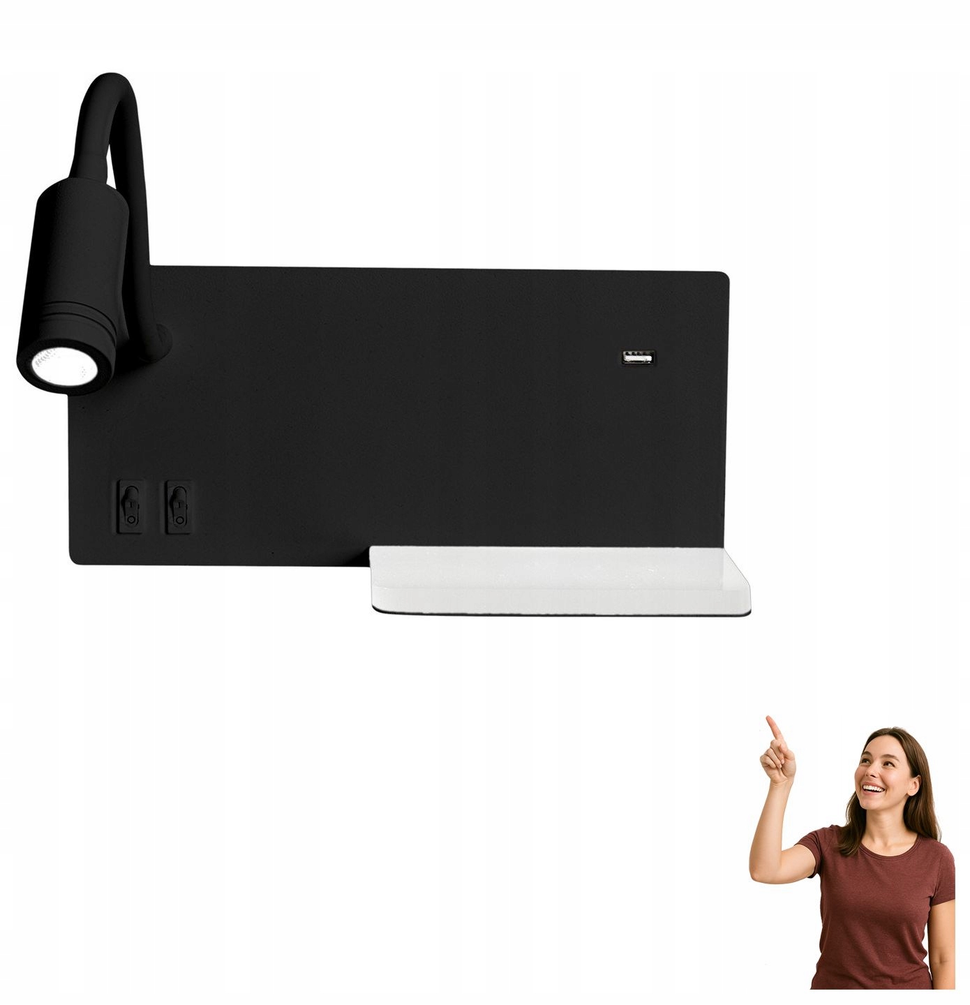 Led nástenná lampa s poličkou Shelf ML6344 Milagro