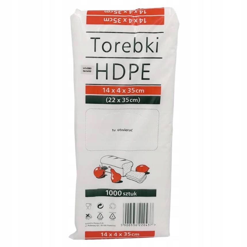 

Woreczki Torebki Hdpe śniadaniowe 14x35 cm 1000szt