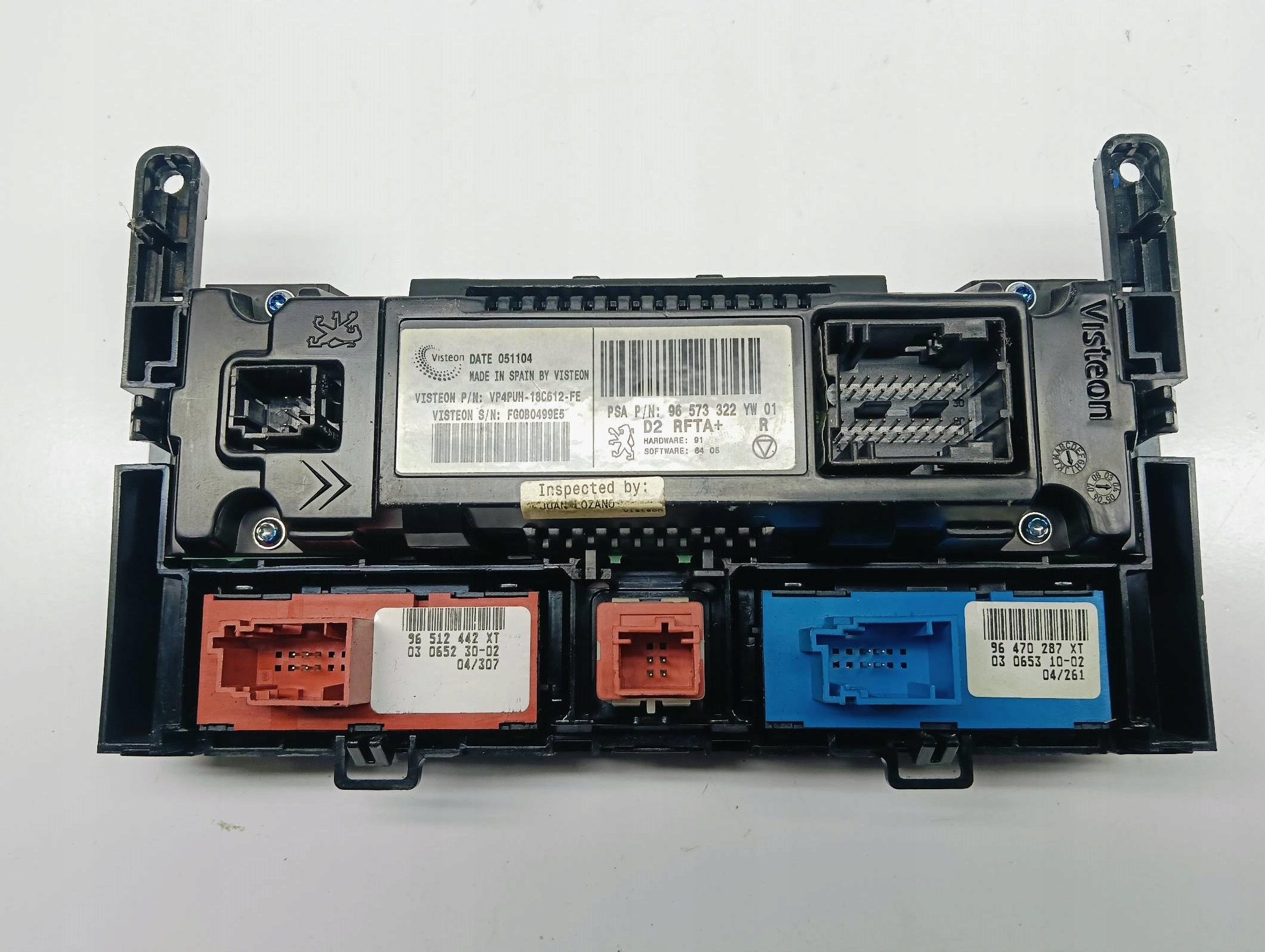 Panel switch air conditioning devices Peugeot 407 2.0 HDI 96573322