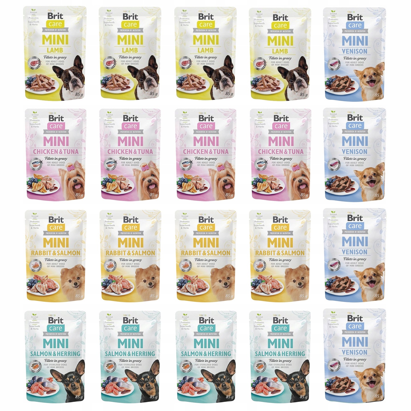 Levně Brit Care Mini Dog krmivo pro psy mix chutí 20 x 85 g, bez obilovin