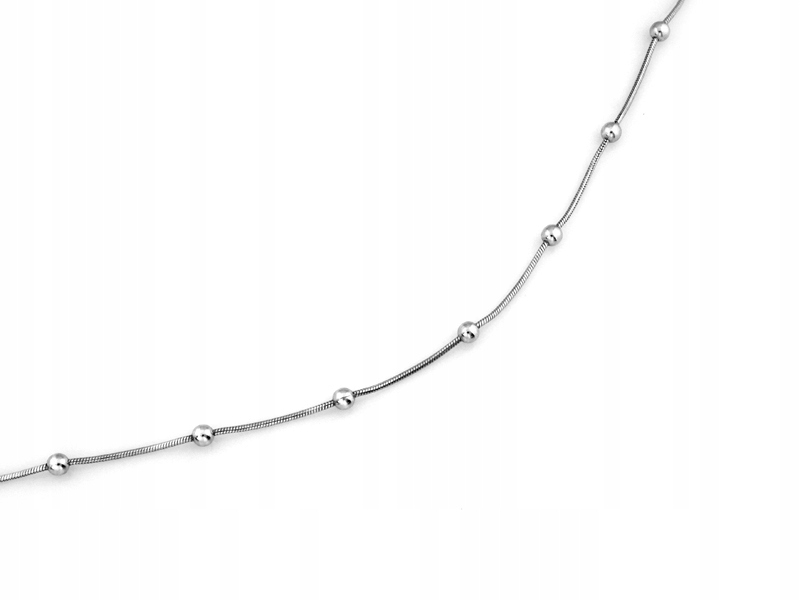 Jemný stříbrný náhrdelník 925 s kuličkami na vlasci, 4.83 g, dárek