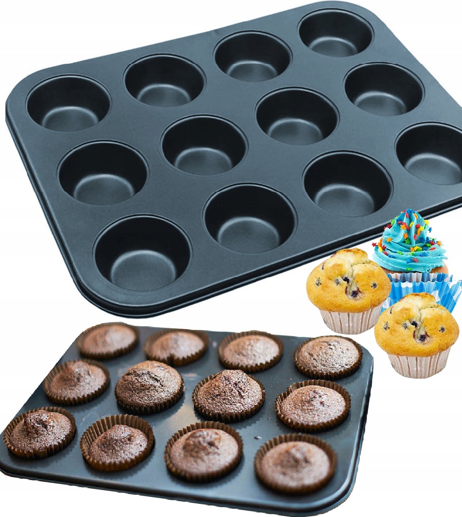 

Forma Na Muffinki 12 Sztuk Babeczki Foremka Blacha