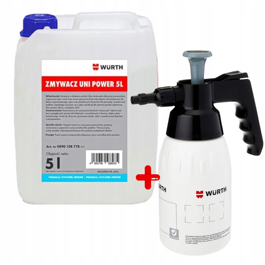 Univerzálny Odstraňovač Brzdy 5L Tlakový rozprašovač s pumpičkou 1L Wurt