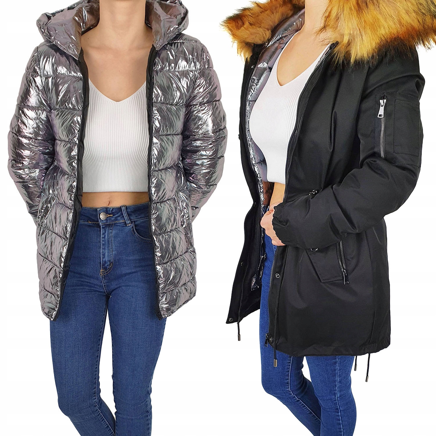 Fenoménová Dámská Dlouhá Zimní Parka Barvy