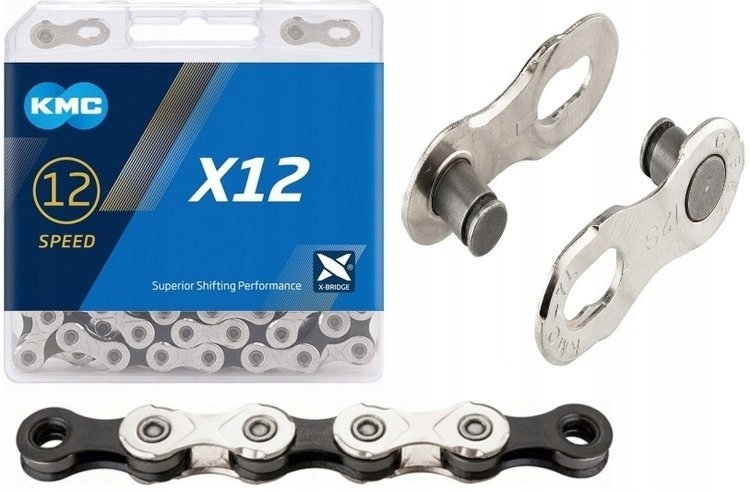 Řetěz Kmc X12 stříbrno-černý 12ks x126 Box spojka