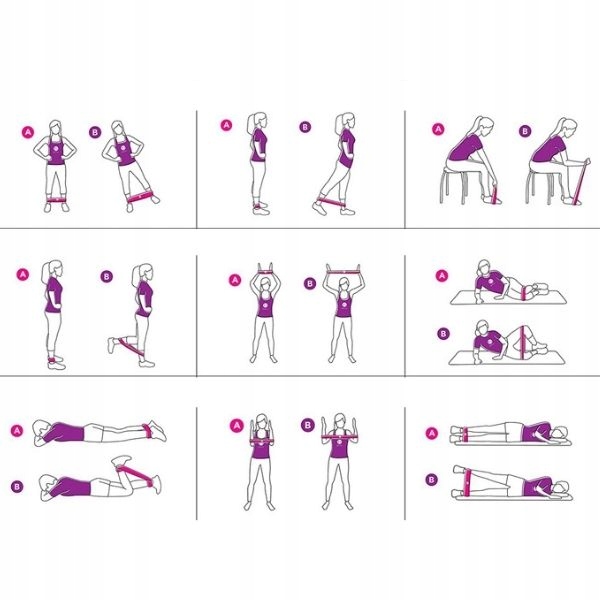 ZESTAW 3 GUMY OPOROWE MATERIAŁOWE TAŚMY DO ĆWICZEŃ Liczba sztuk w zestawie 3