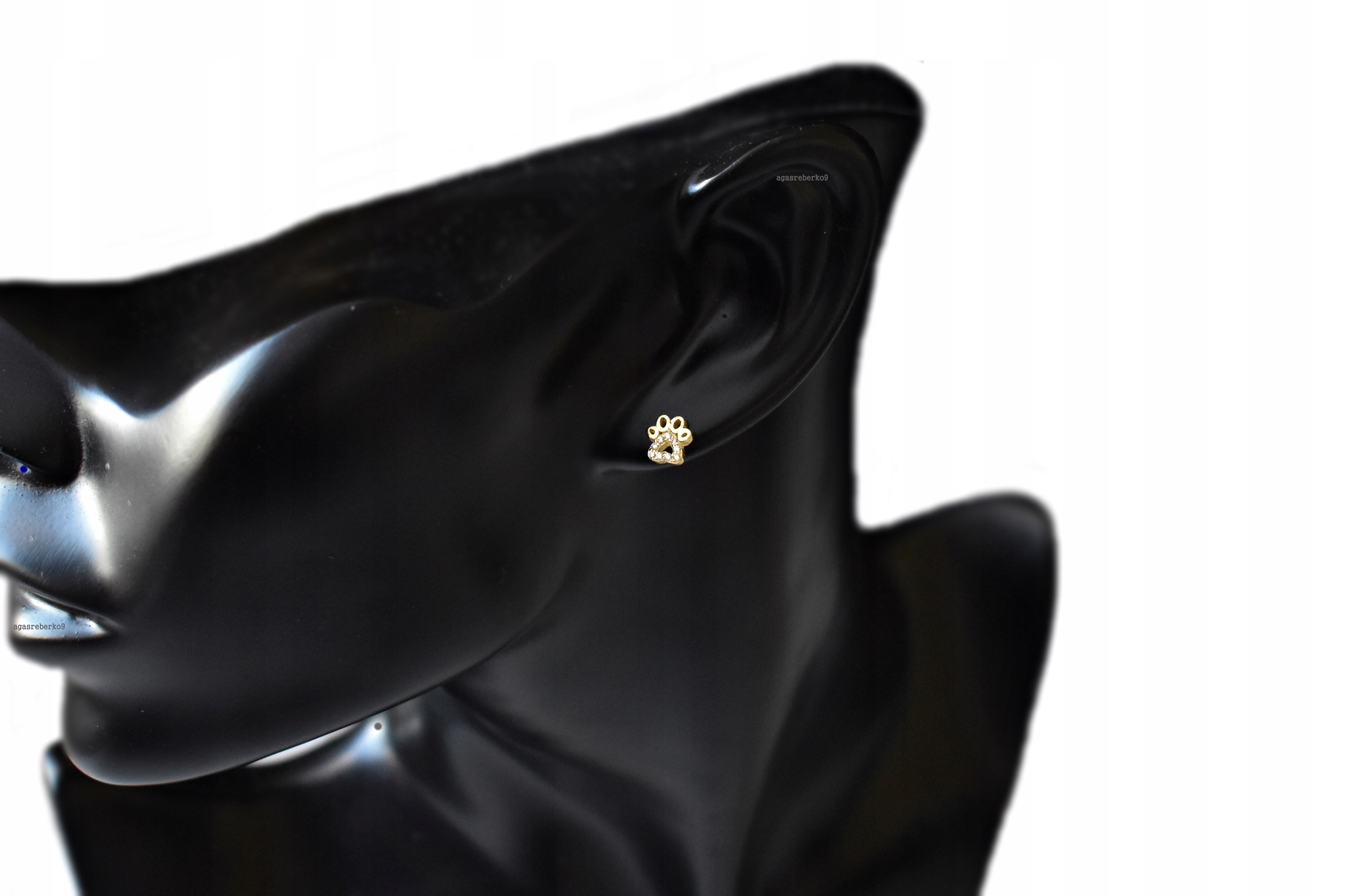 pr. 925 + ZŁOTO Subtelne małe ŁAPKI ŁAPA KOT PIES Marka Inna marka