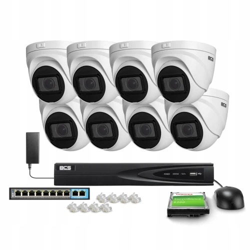 Domáca monitorovacia sada firmy Ip kamera 8x BCS-V-EIP45VSR3 5MPx Ir 30