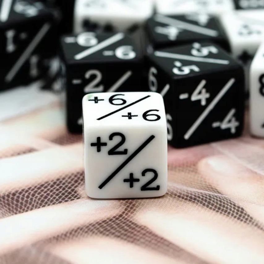 Kość 1 szt D6 K6 Counter Dice Żywica Biała Rpg D&D Mtg Magic: The Gathering