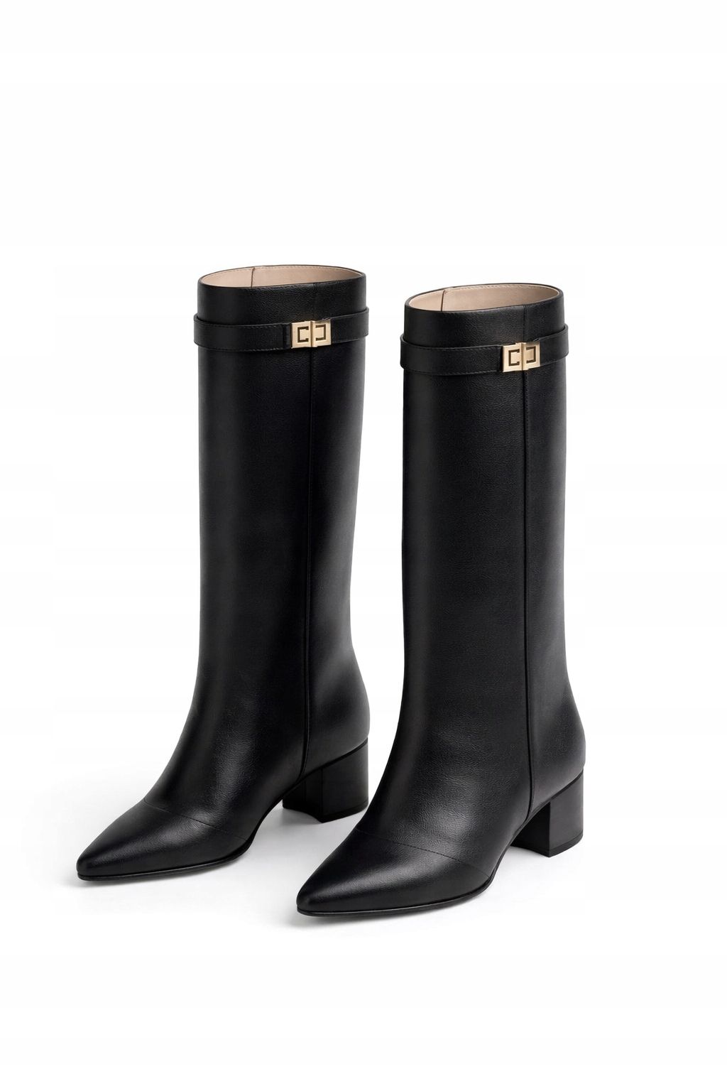 Černé Klasické Kozačky S Ozdobnou Sponou 38 2I4A