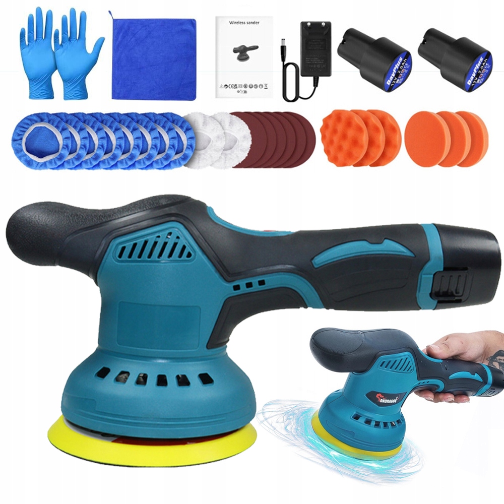 Stroj na leštění voskových aut Leštička na automobilová Aku bruska