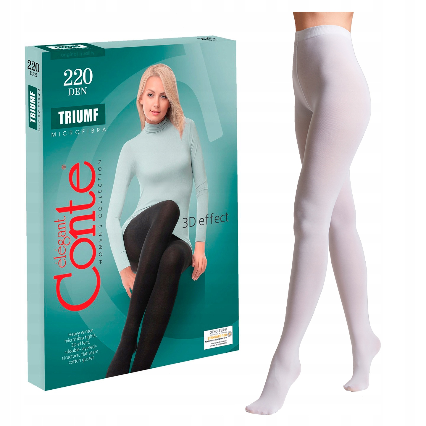 Rajstopy ZIMOWE GRUBE OCIEPLANE BIAŁE 220 den, 4