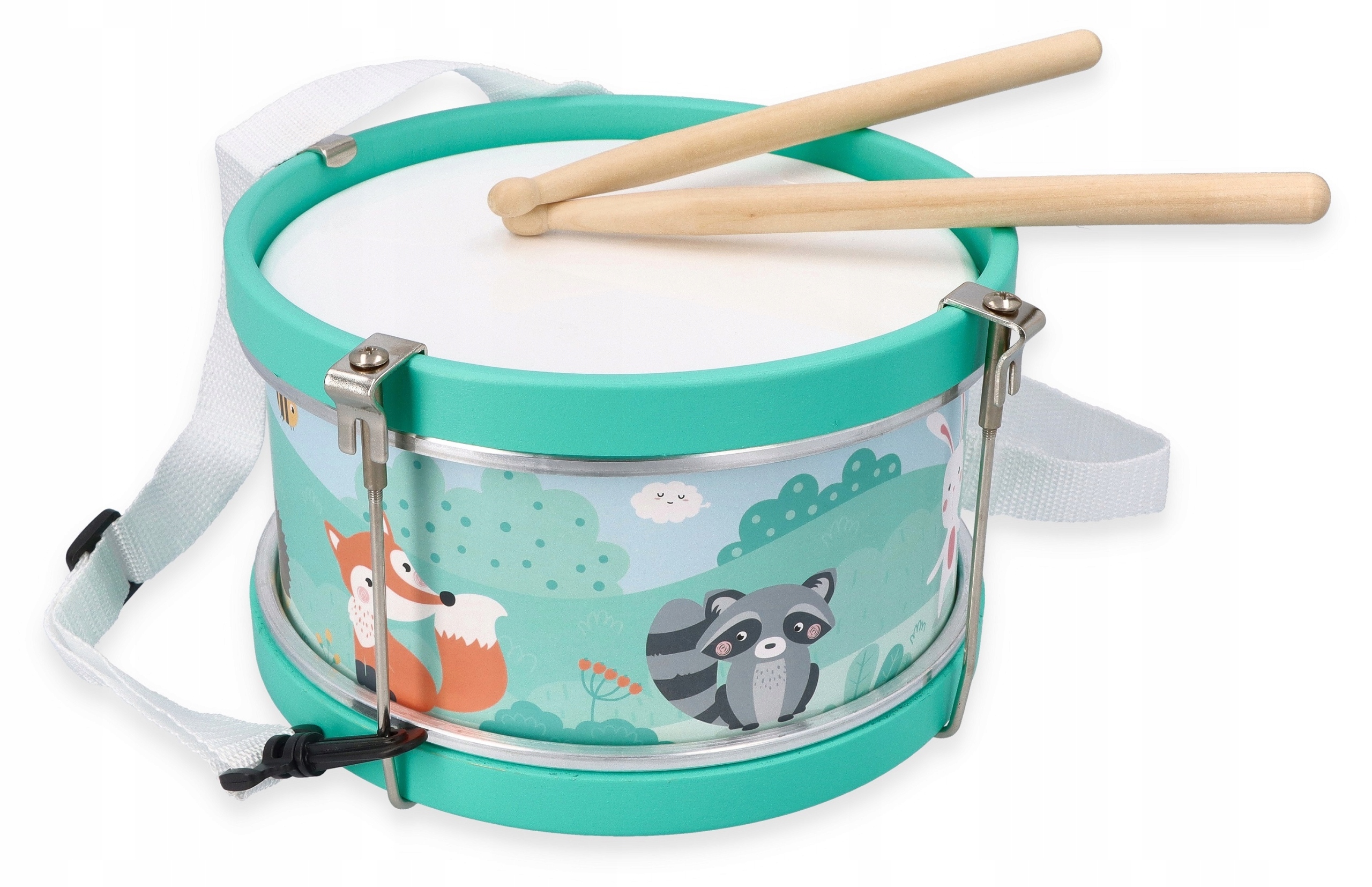 BĘBENEK ZE ZWIERZĄTKAMI INSTRUMENT DLA DZIECI 3+ ADAMTOYS ZABAWKA MUZYCZNA