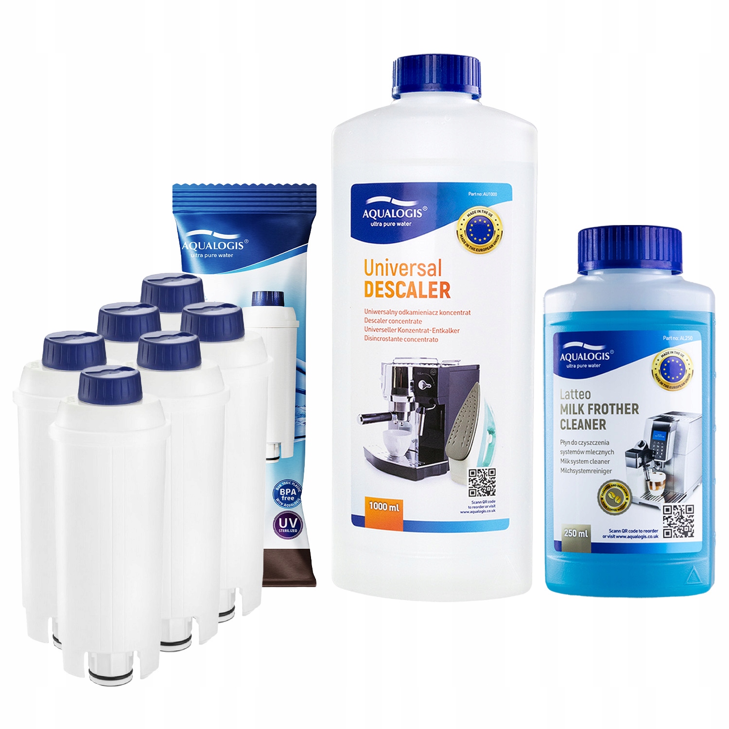 6 x Filtr do kávovaru Delonghi AL-S002 UniDec 1L Tekutina 250 ml