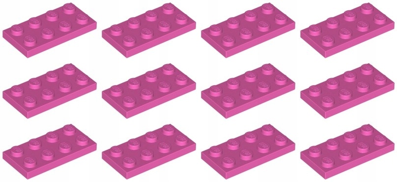 

Lego 3020 Płytka 2x4 różowa ciemna (15g) 12 szt.
