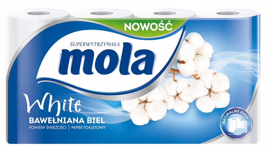 

Mola 9+3 Papier Toaletowy Bawełniana Biel 12 Rolek