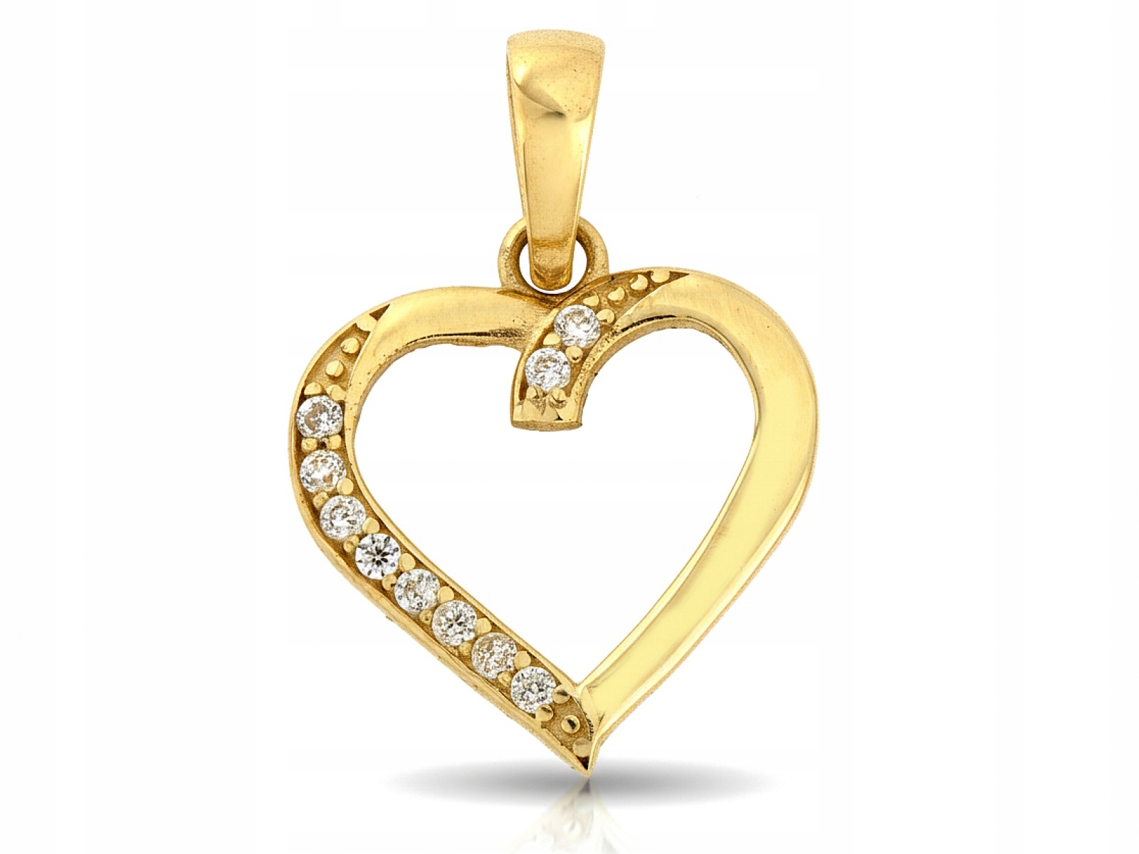 Zlatý přívěsek 585 Rámeček srdce s Bílými zirkony jako dárek 0.55 g
