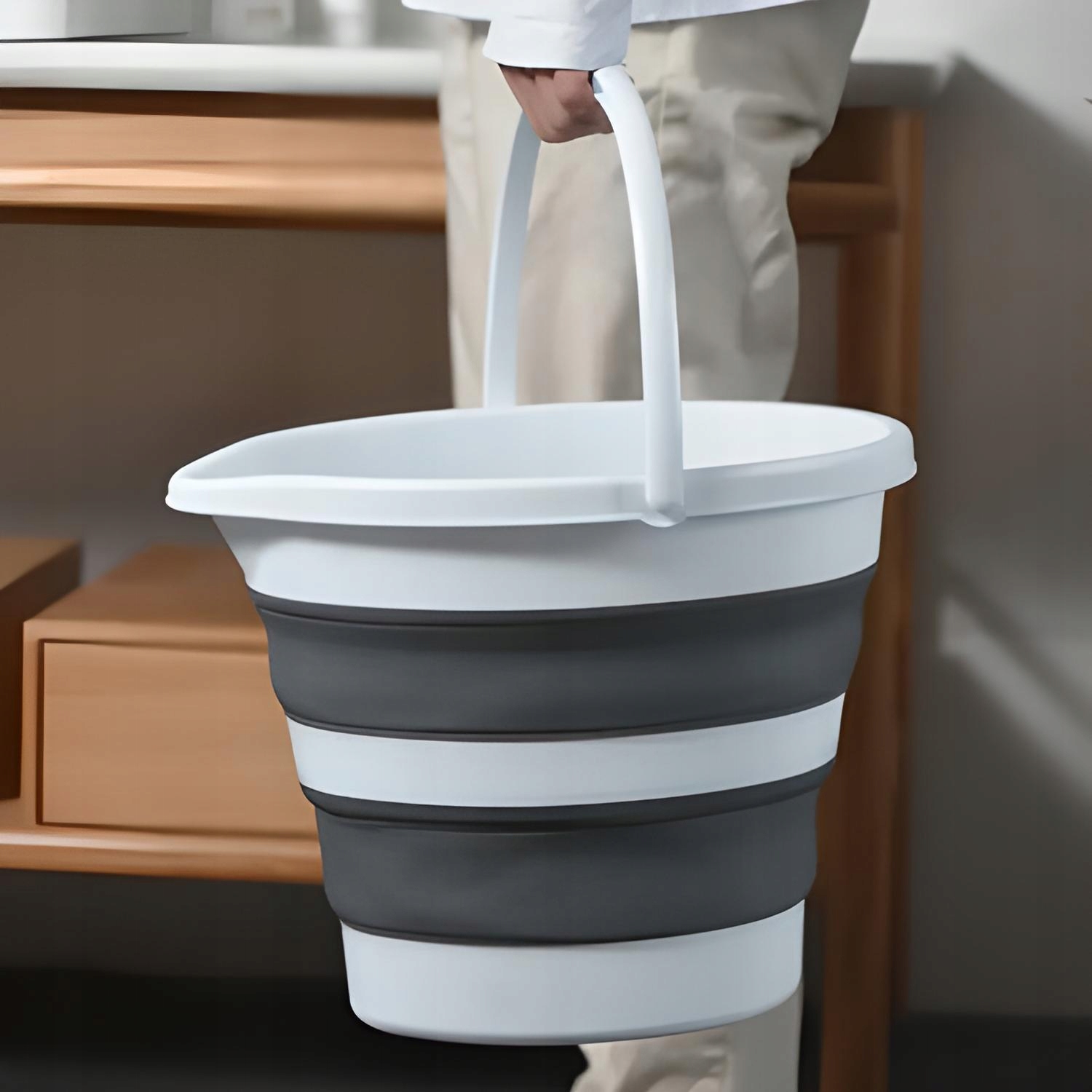 WIADRO silikonowe wiaderko składane 10 L duże turystyczne Z RĄCZKĄ silikon Kod producenta 5902340317921