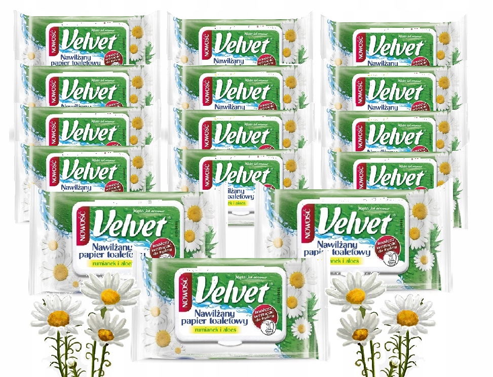 

Velvet Nawilżany Papier toaletowy 15x42 listki