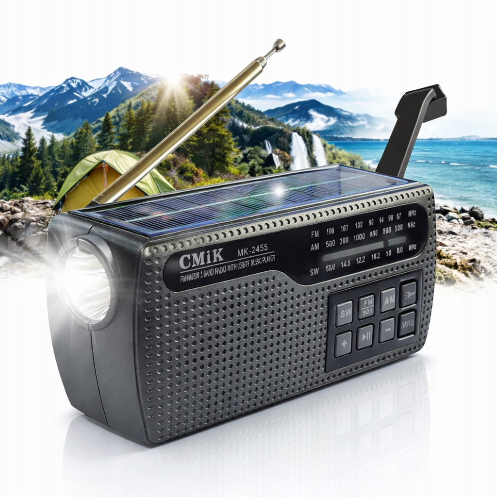 Solární Turistické Rádio Na Dynamo Powerbank Bt MP3 Přehrávač Na Ryby