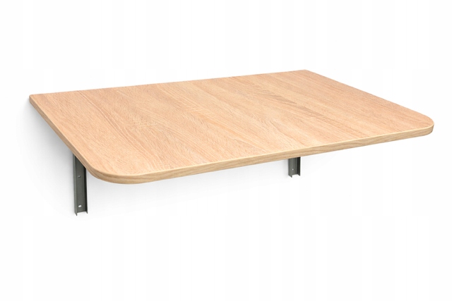 Skládací Stůl Rozkládací Závěsný Stůl 80x50 Zaokraglone 2 Rohy Sonoma