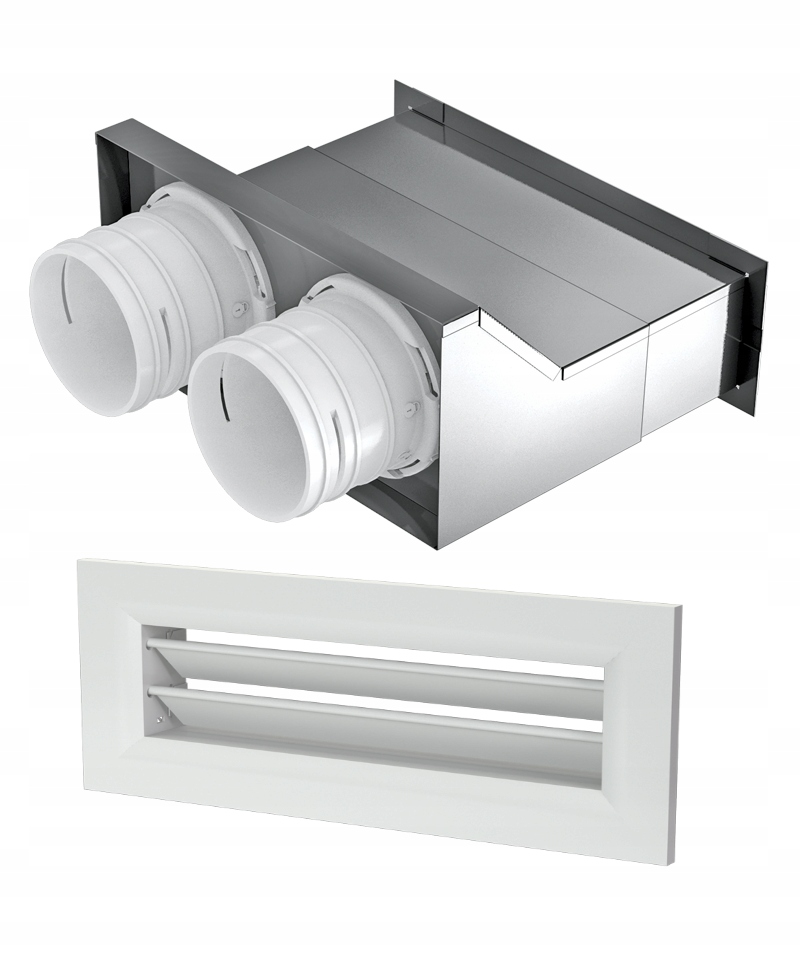 Nástěnná Rozpěrná Skříňka 2x75 Ventilační Mřížka 200X55 MM