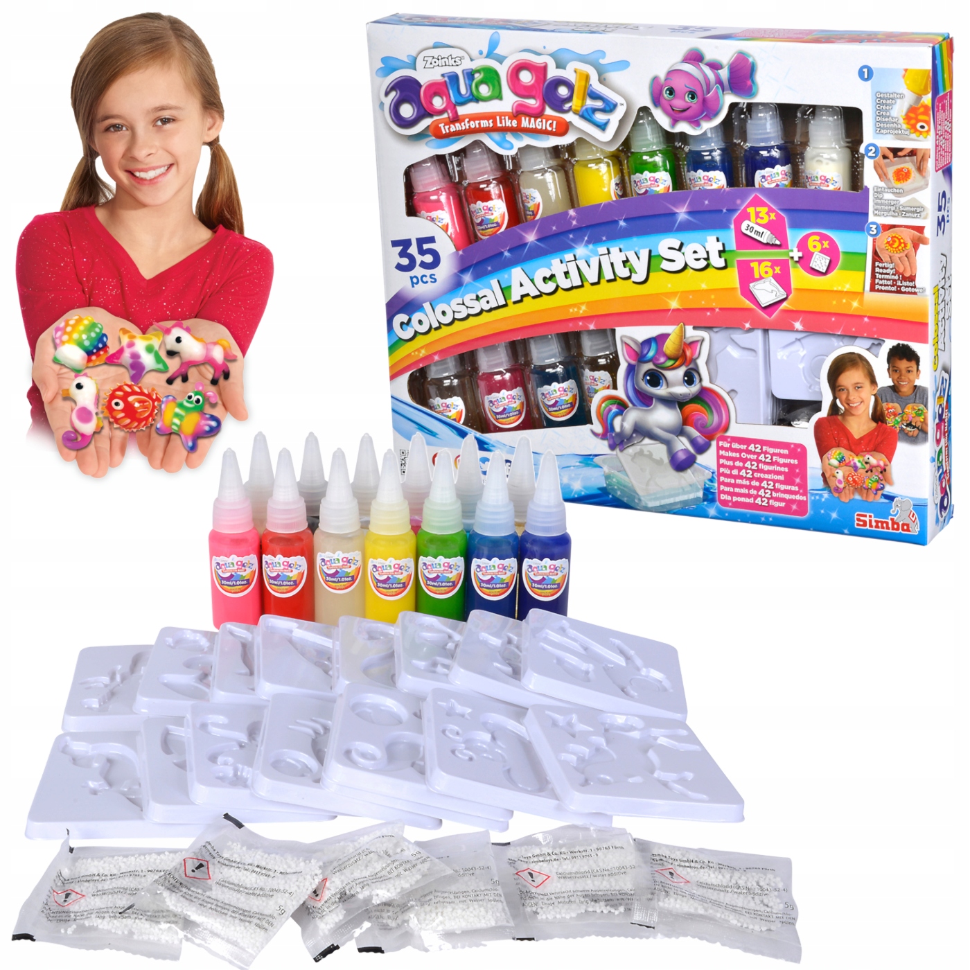 SIMBA Aqua Gelz Zestaw XXL 13 żeli + foremki