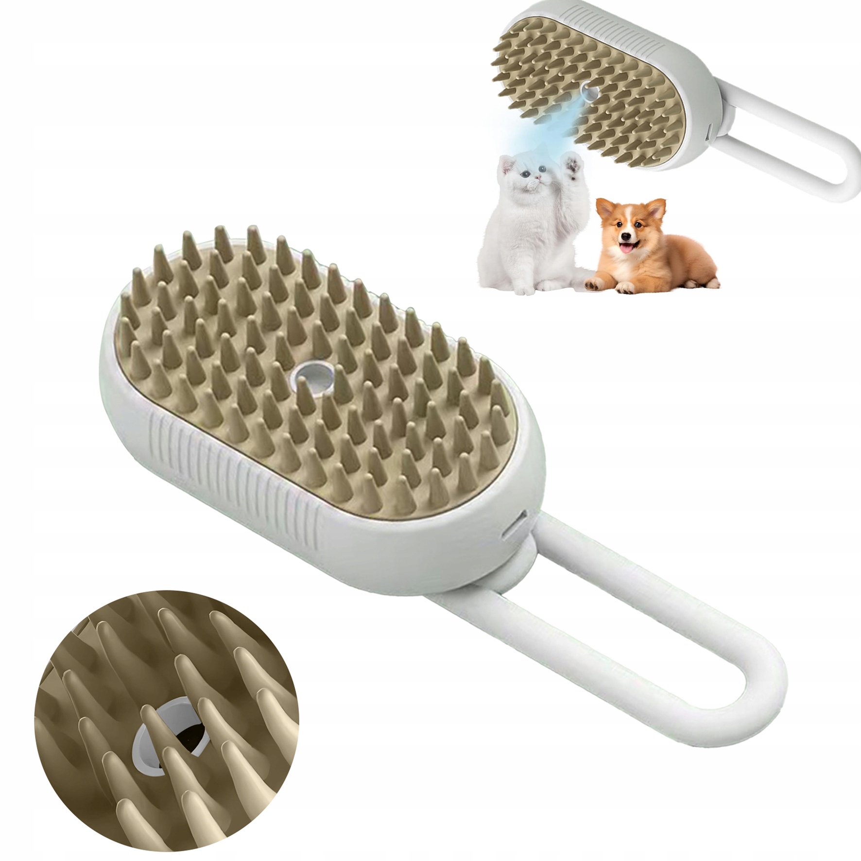 Levně Parní Kartáč Pro Psy A Kočky, Měkký, Čistí Srsť, Odstraňuje Nečistoty A Volné Chlupy