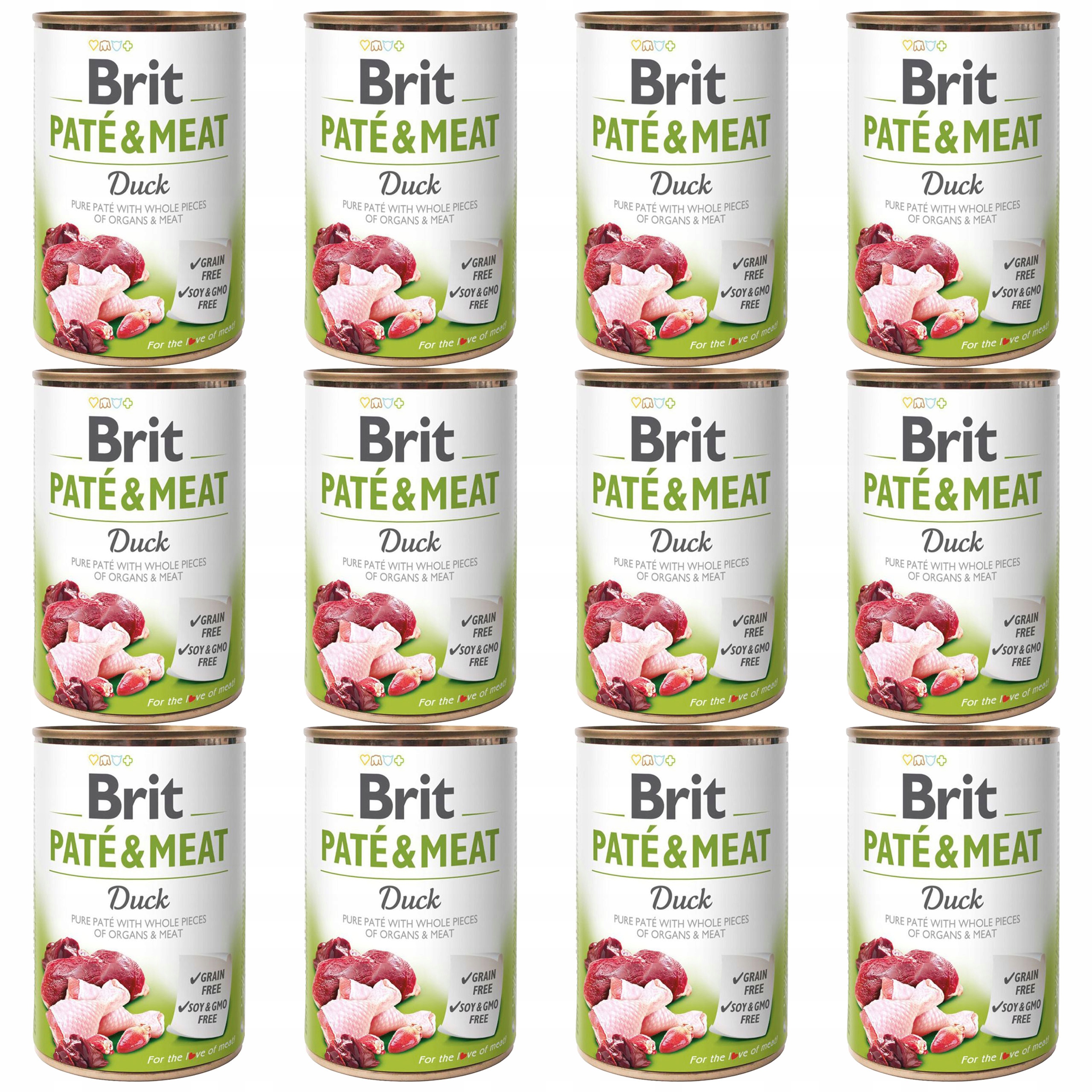 Brit Pate & Meat Krmivo mokré pro psa Kachna 12 x 400 g
