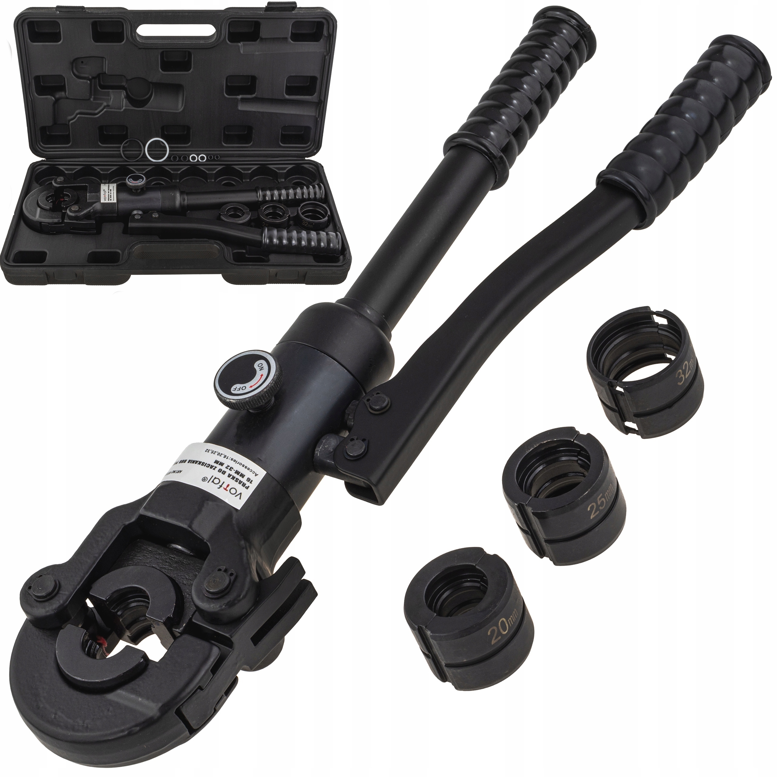 Hydraulická lisovacia svorka na rúry Pex typTH 16-32 mm matrice kufor