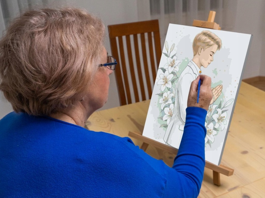 Malování Podle Čísel I Svaté Přijímání Náboženský K Prvnímu Svatému Přijímání Velký 80x100 cm