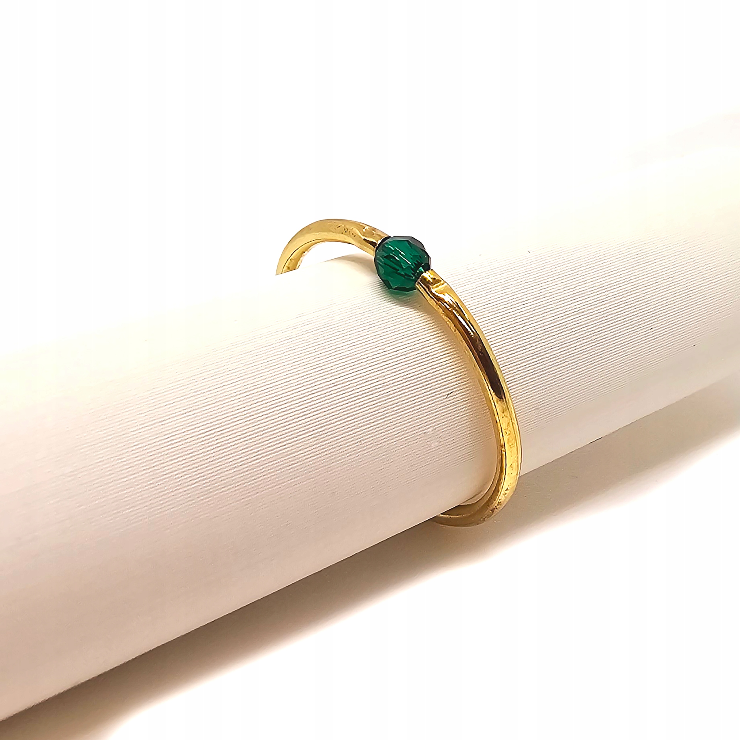 Zlatý prstýnek se smaragdem, přírodní smaragd , zlato 585