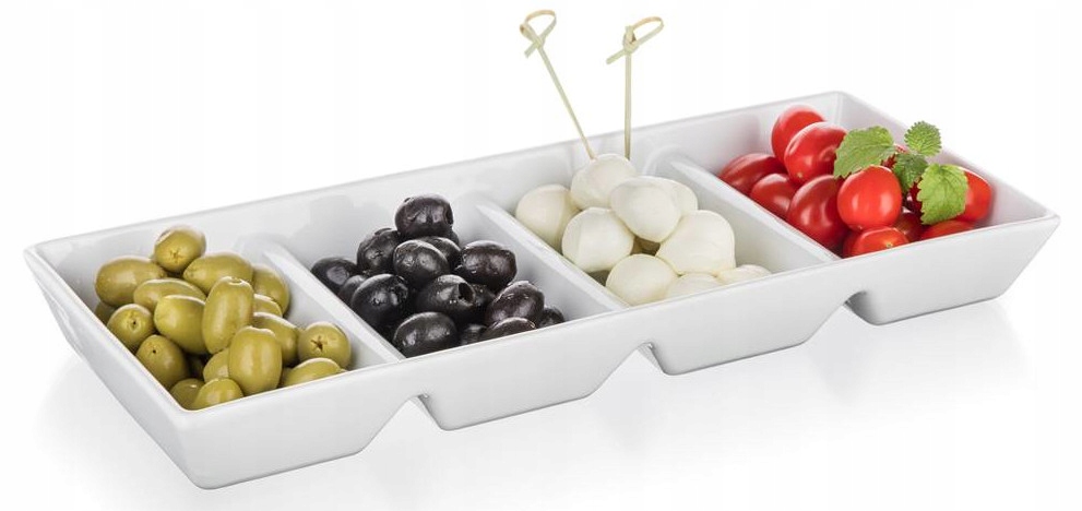 

Salaterka talerz dzielony na przekąski 33x13x3cm