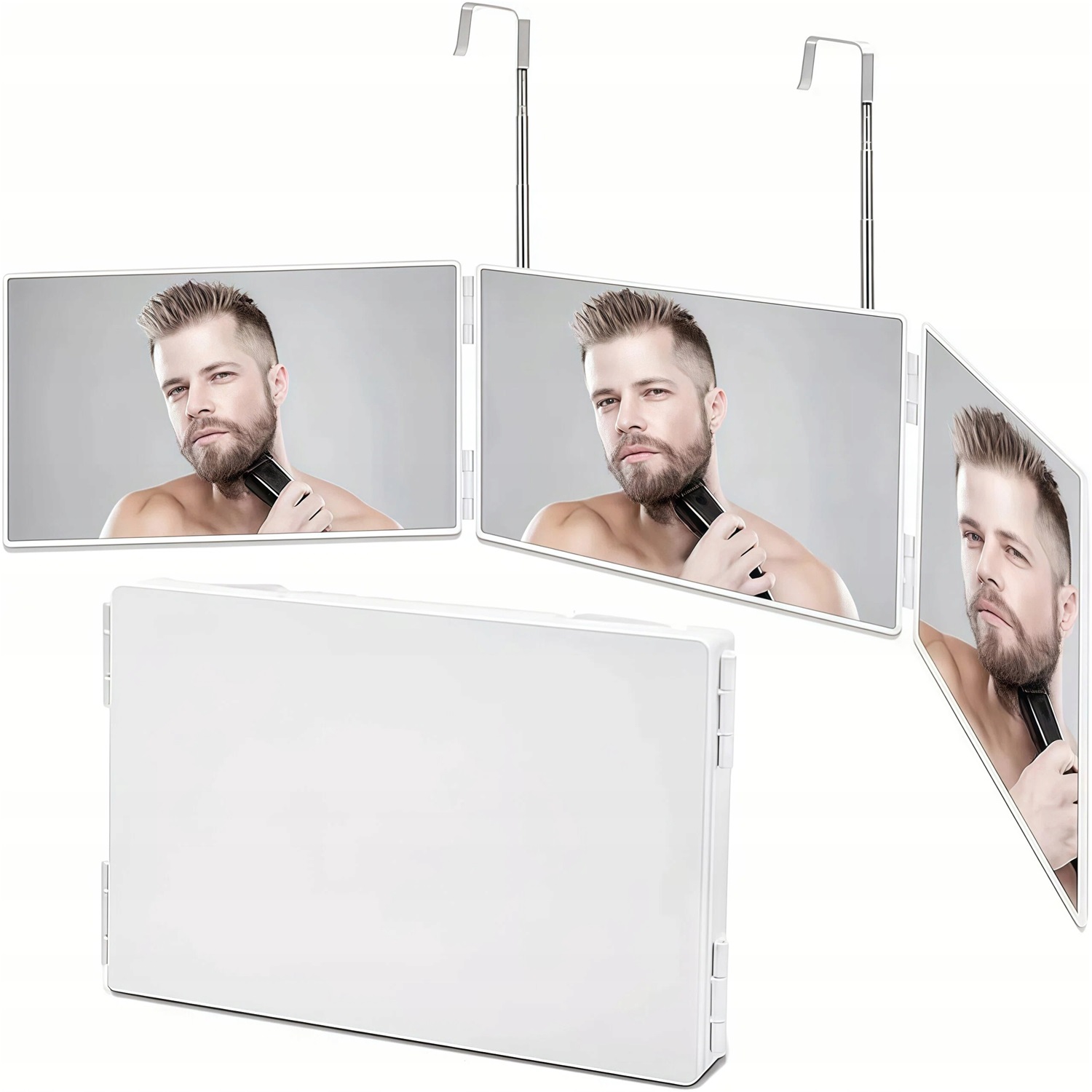 Trojdílné Zrcadlo Pro Stříhání 1500 Mah 3 Režimy Bílého Světla 360