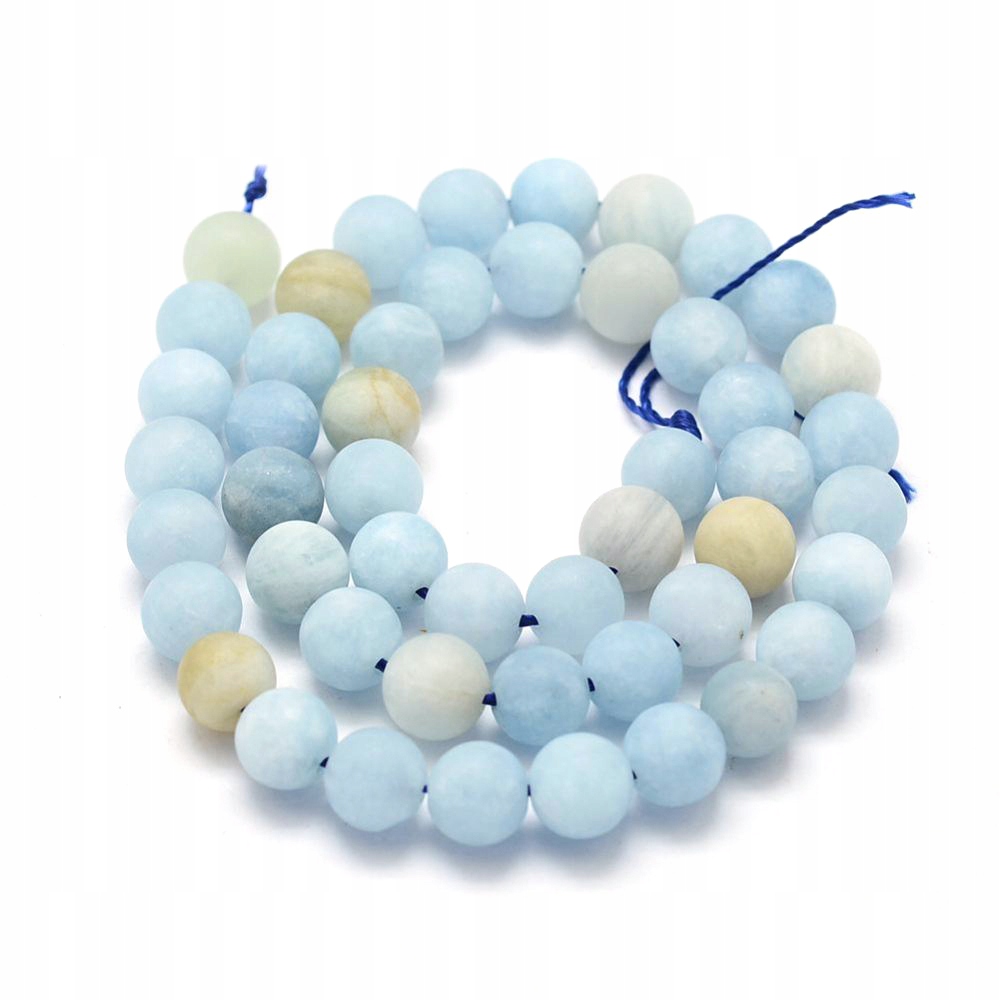Korálky Přírodní Akvamarín Matné Kulaté Modré 8~8.5mm 48ks/39.5cm