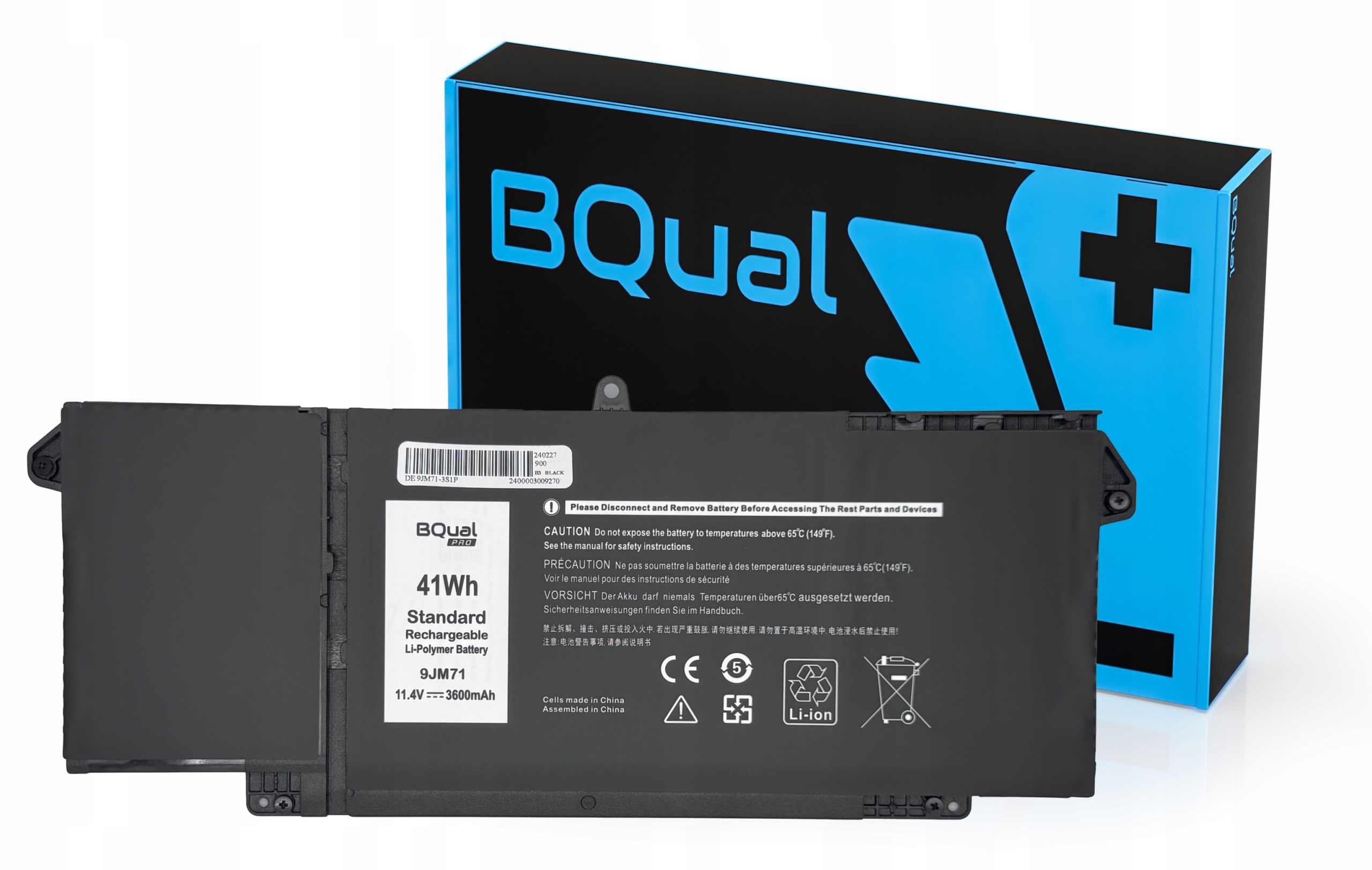 Bateria BQual Pro do Dell Latitude 5320 7320 7420 Type 9JM71 3600mAh 11.4V