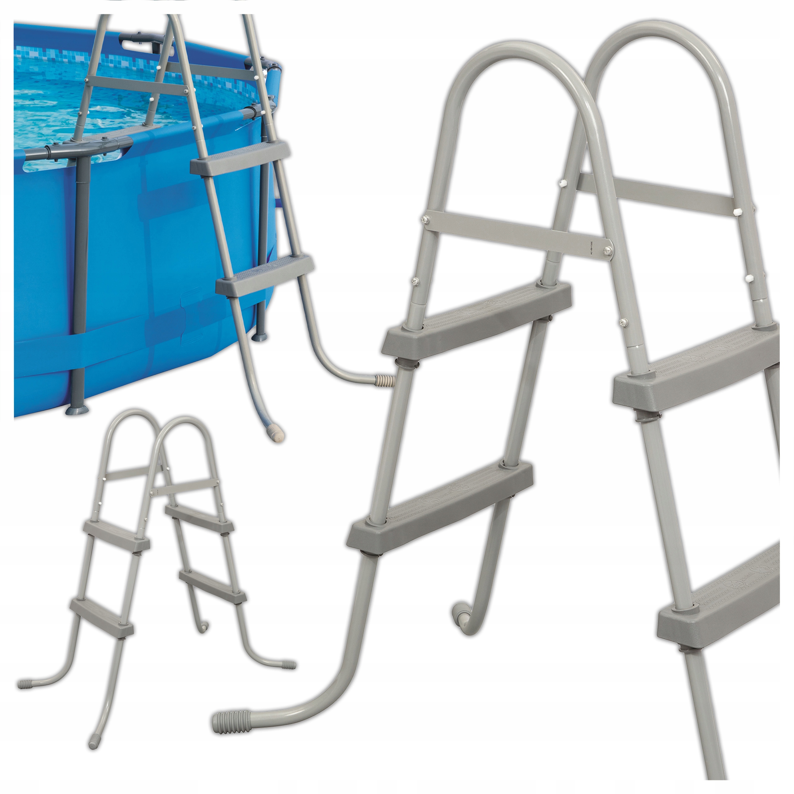 Žebřík Do Bazénu Bestway 58430 Bezpečné Schody Kovový Žebřík 84 CM