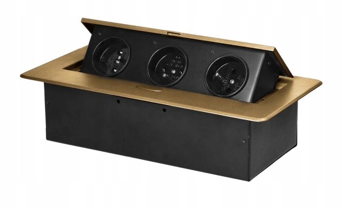 Elektrická zásuvka Orno 3 ks s uzemněním, zlatá