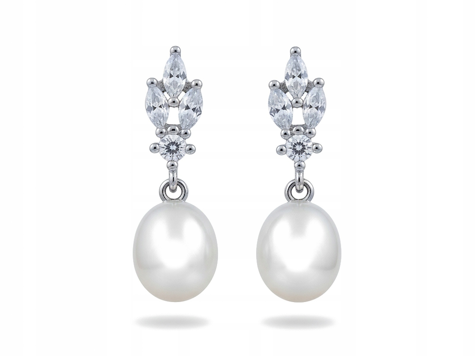 Náušnice pro ženu ze stříbra 925 závěsná Perlička se zirkony jako dárek