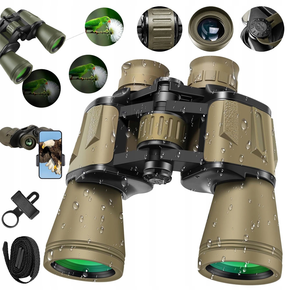 Vojenský lovecký dalekohled 20x50 Hd Turistický zoom s držákem na telefon