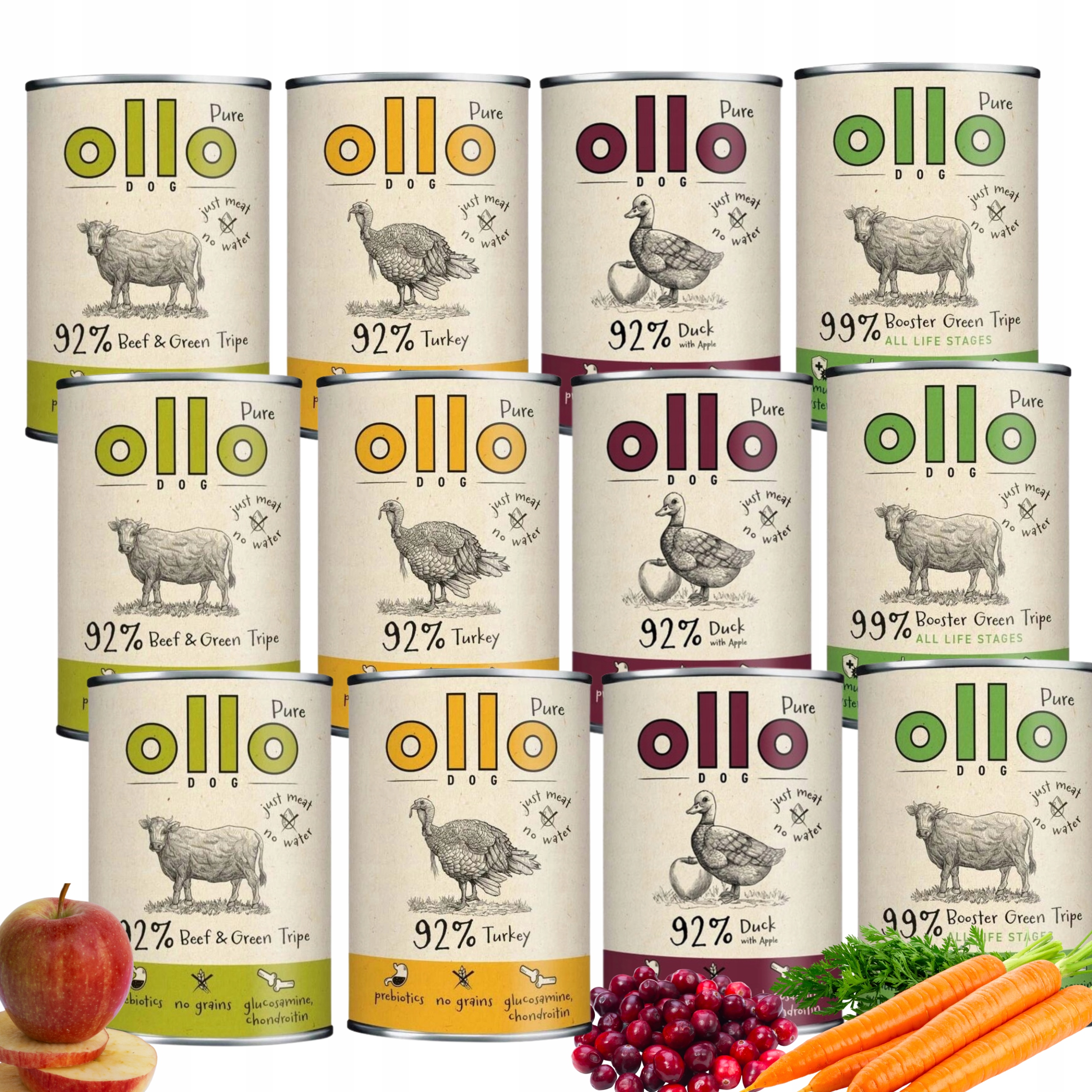 zestaw Ollo MIX Smaków Zestaw 12X400 Indyk kaczka booster
