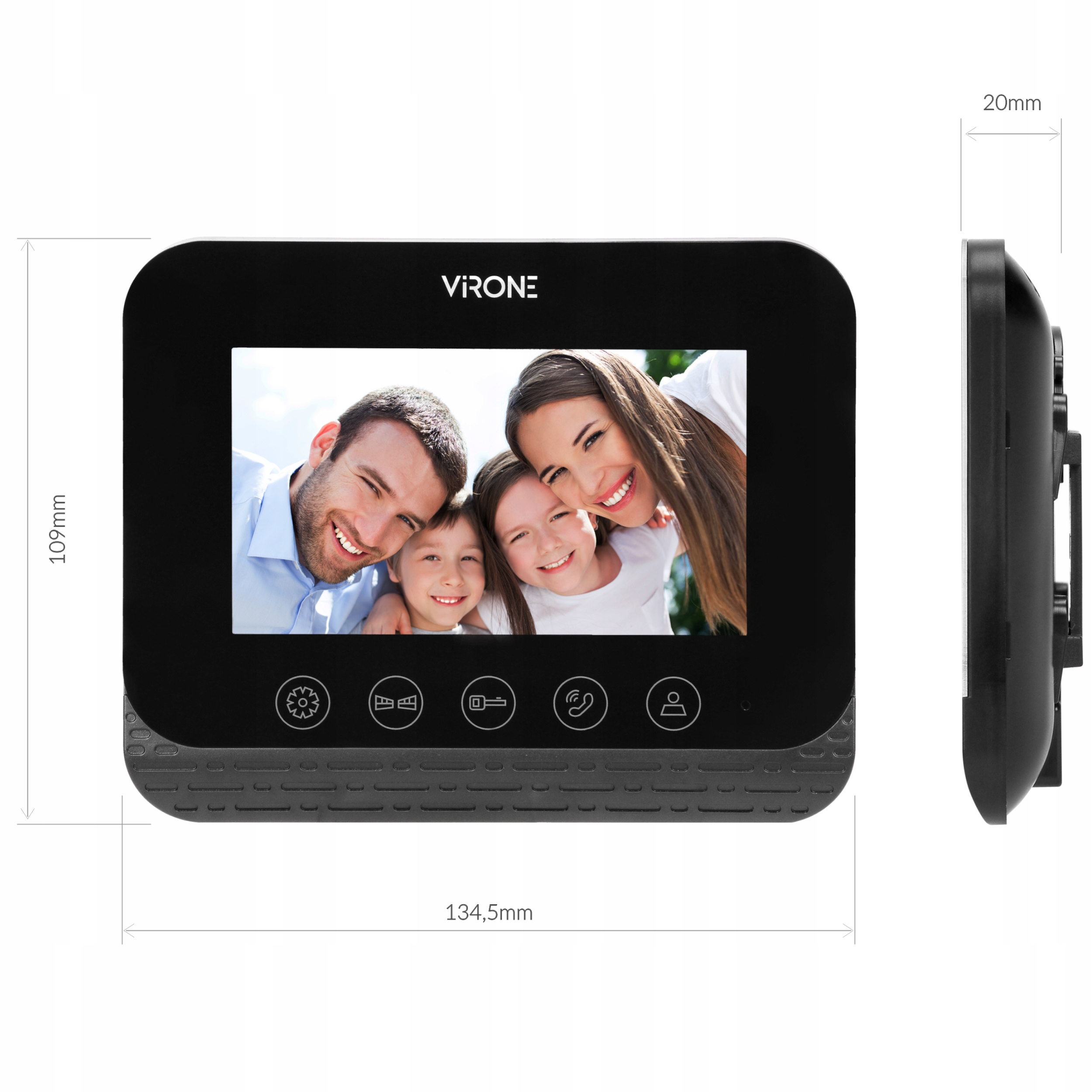 WIDEODOMOFON FURTKA BRAMA BRELOKI DWA MONITORY Typ domofonu Przewodowy