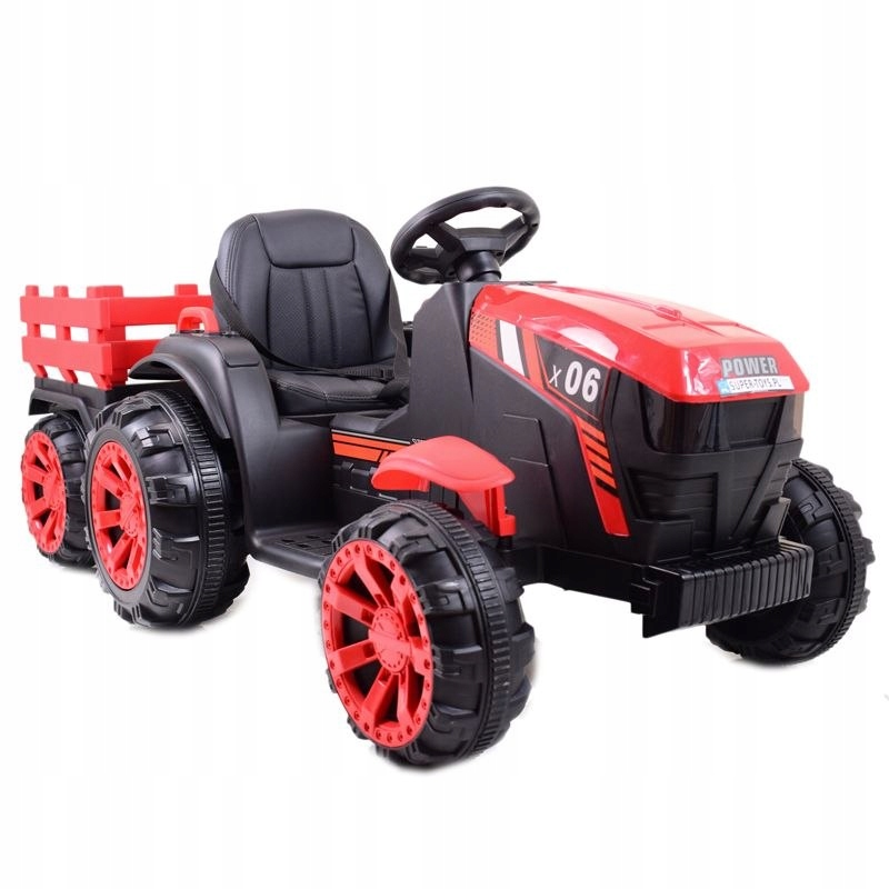 Wielki Traktor Na Akumulator Z Przyczepą "power 06", Miękkie Sie