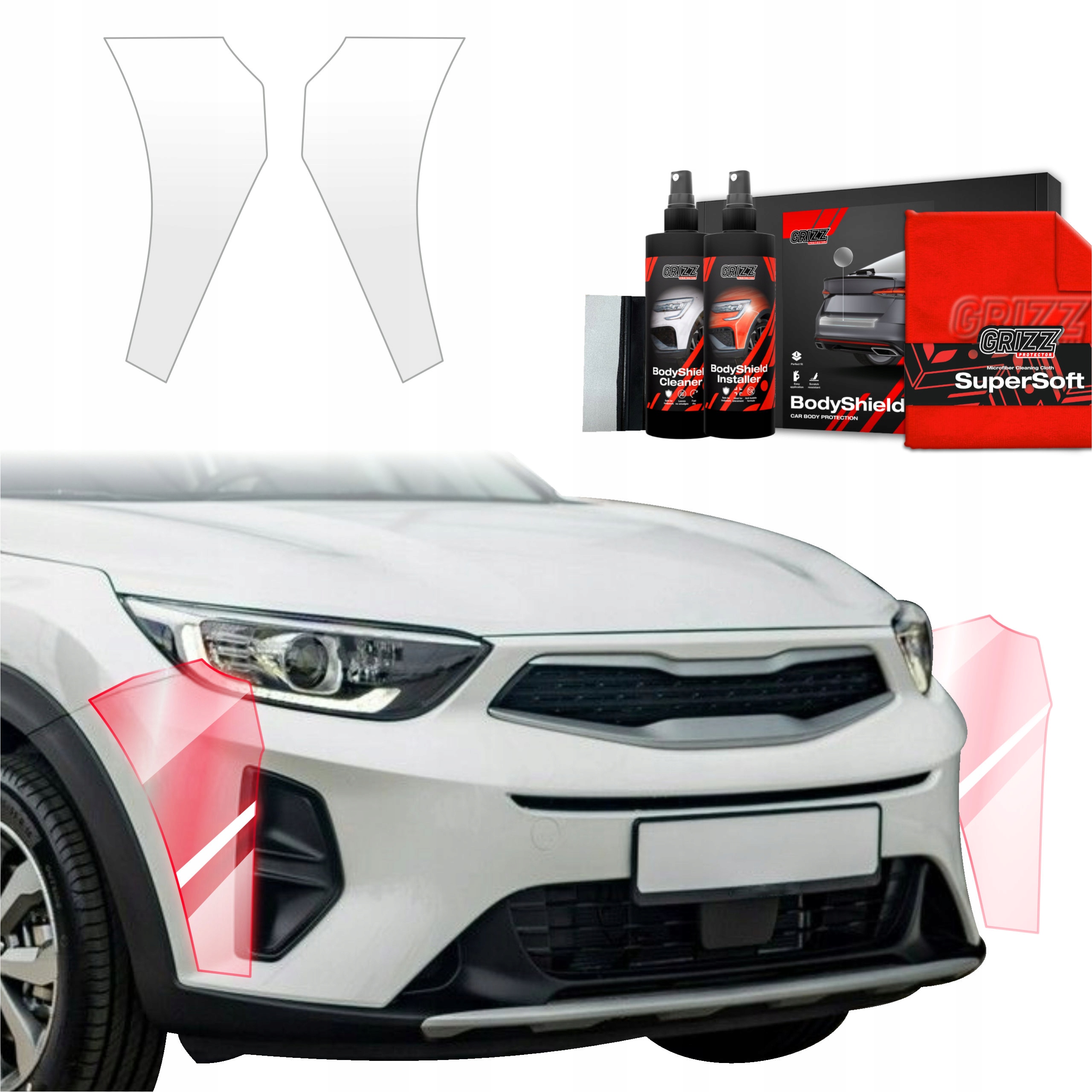 2v1 Fólie na nárazník Ppf pro Kia Stonic (2020-2025) Grizz