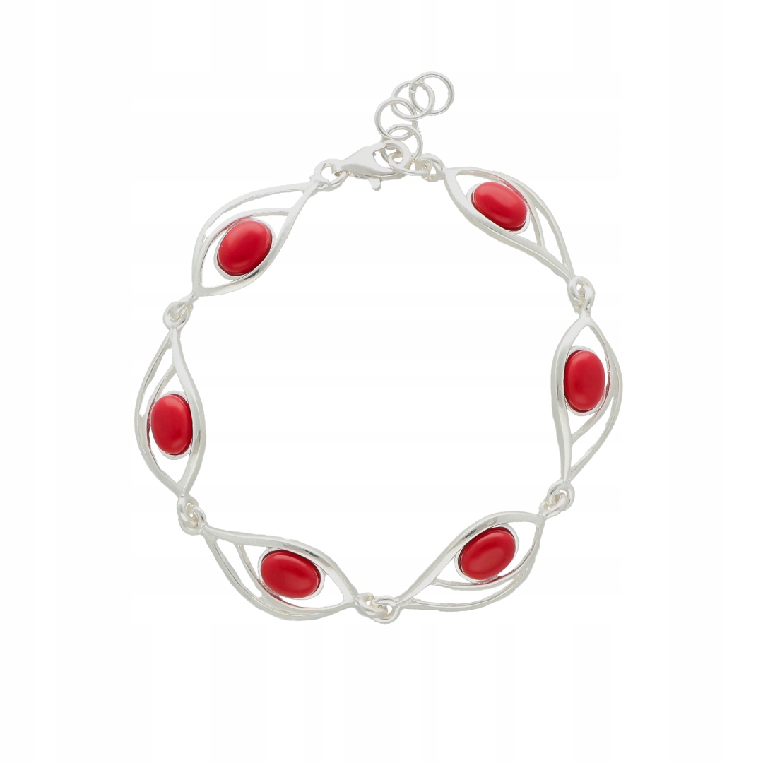 Náramek s korálem stříbro