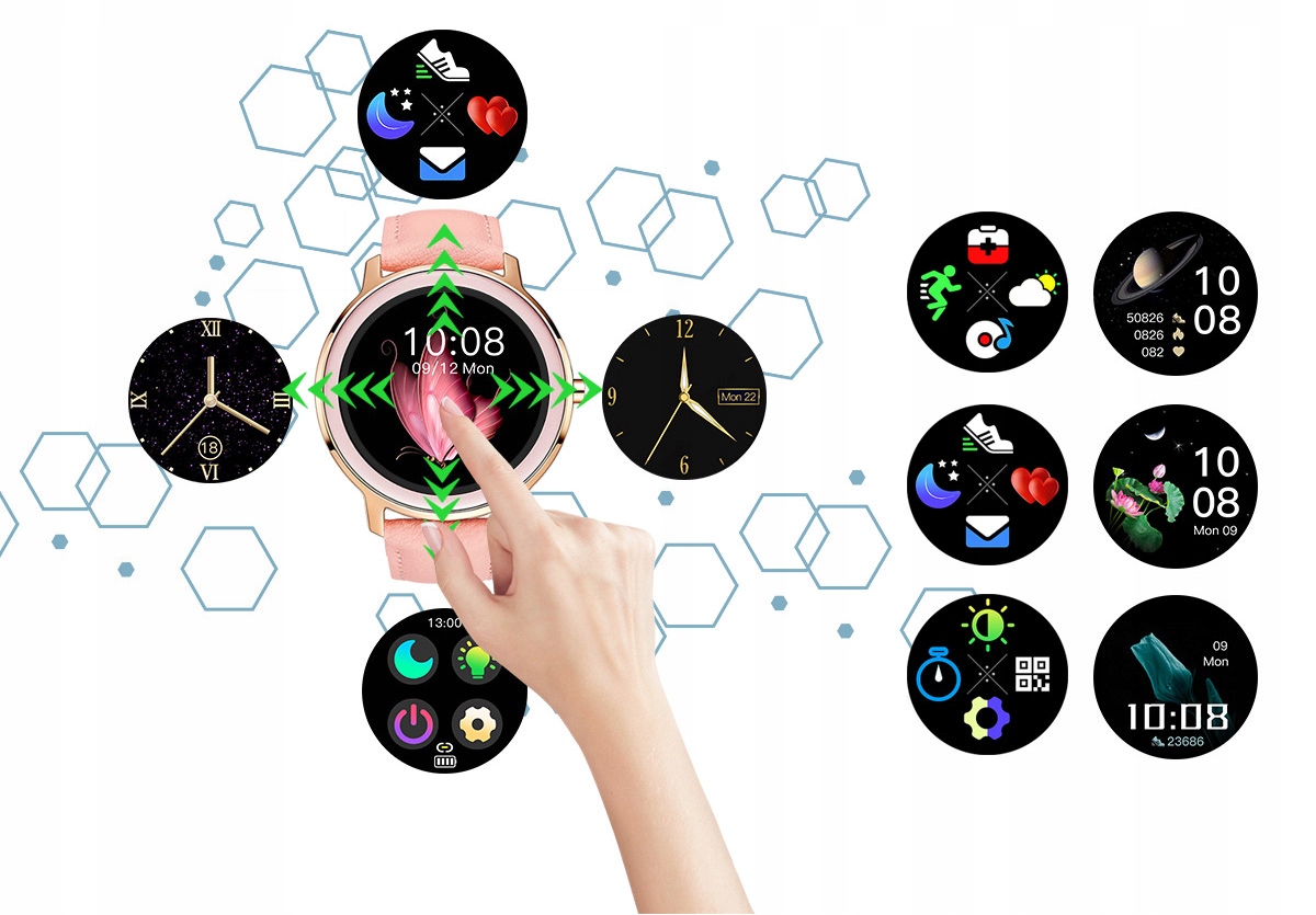 Zegarek SMARTWATCH RUBICON SMS KROKI PULS FB Model RNBE66