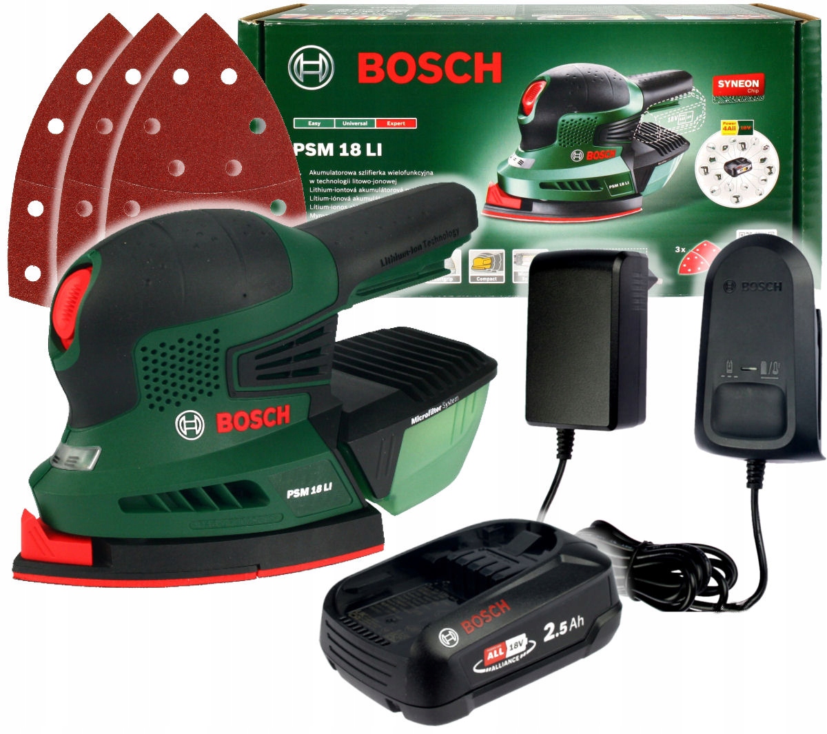 

Szlifierka Uniwersalna Psm 18 LI Bosch 1x2,5Ah