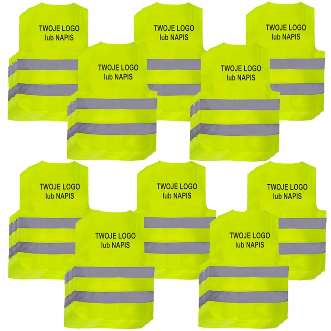 Reflexní vesta VEST2 Bozp s potiskem a logem, sada 100 Ks
